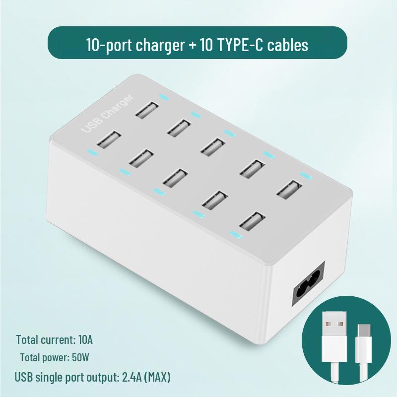 Multi-Port USB Fast Charger: Smart Desktop Charging Station for Multiple Devices