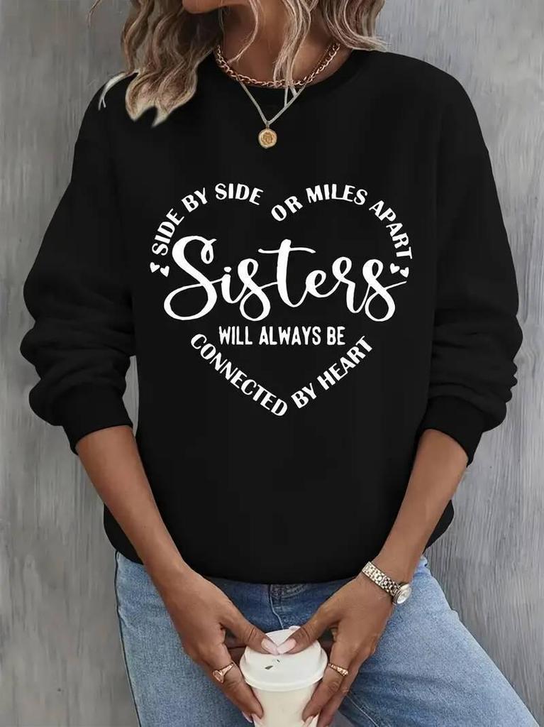 2025 Women's Casual Round Neck Loose Pullover Digital Print Hoodie