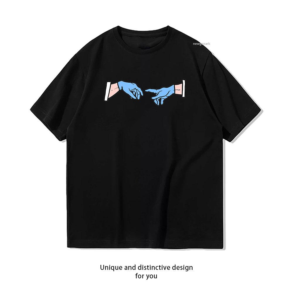

Michelangelo Creation of Adam tshirt Women Unisex Casual cotton graphic t shirts Adult streetwear camisetas tops tee Shortsleev 4XL