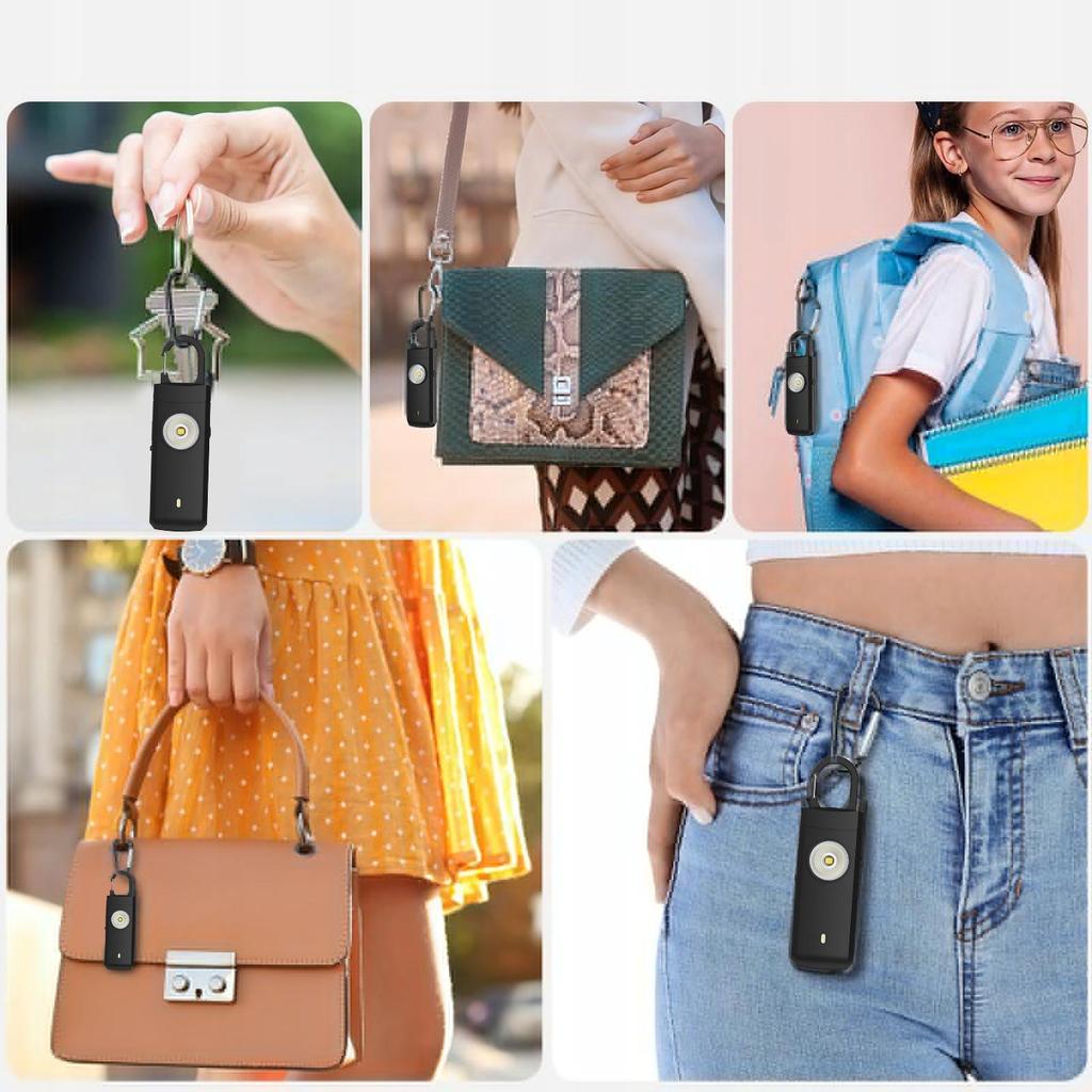 ALARM OSOBISTY BRELOK aż 140db BARDZO GŁOŚNY SAMOOBRONA + latarka LED