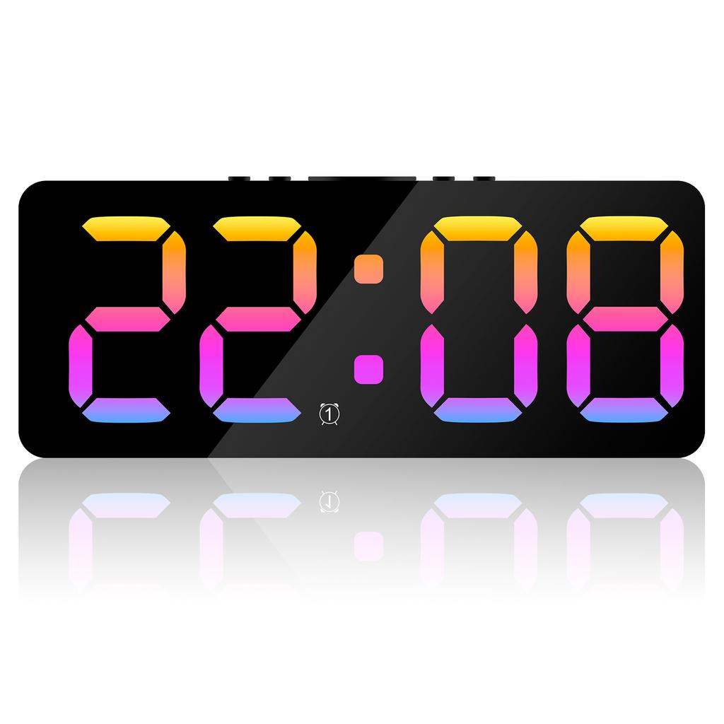 Digital Alarm Clock Large LED Display Alarm Clock 5Level Brightness Dimmable Clock with USB Charging Ports Adjustable Desk Clock