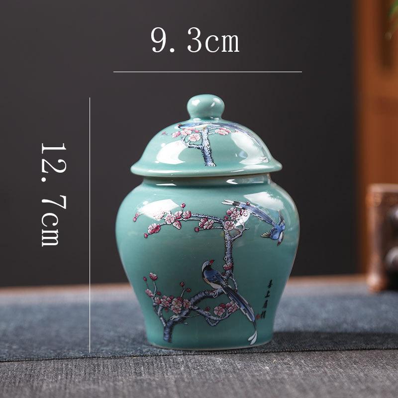 Classic Ceramic Tea Box Home Candy Sealing Jar Hexagonal Plum General Jar Table Top Flower Arrangement Vase Home Decoration New