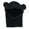 Cute Bear Ears Woolen Hat for Women in Autumn and Winter Plus Velvet and Thickening To Prevent Cold and Warm Neck Protection and Hood One Piece Hat