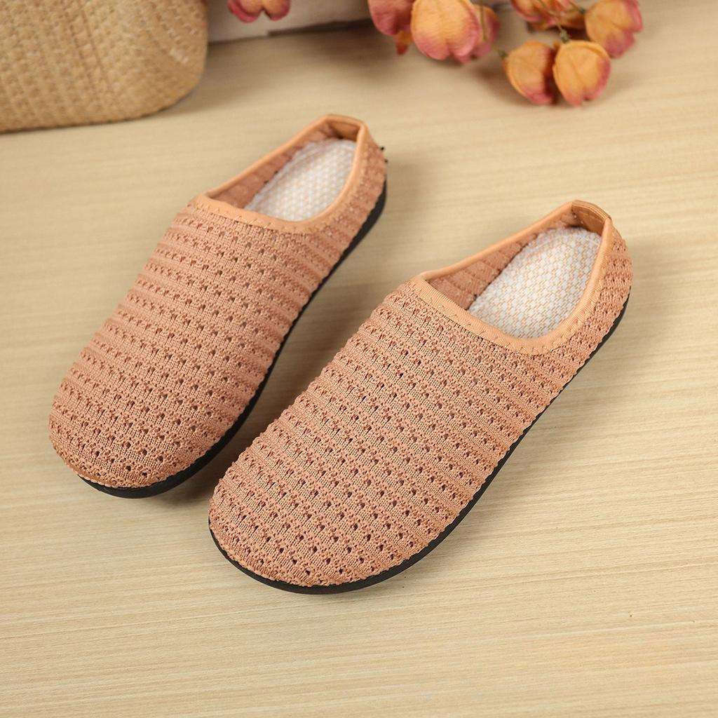 Fashion Women's Casual Sandals 2025 Summer Fashion Hollow Breathable Fly Weave Mesh Shoes Lightweight Comfortable Outdoor Half Slippers
