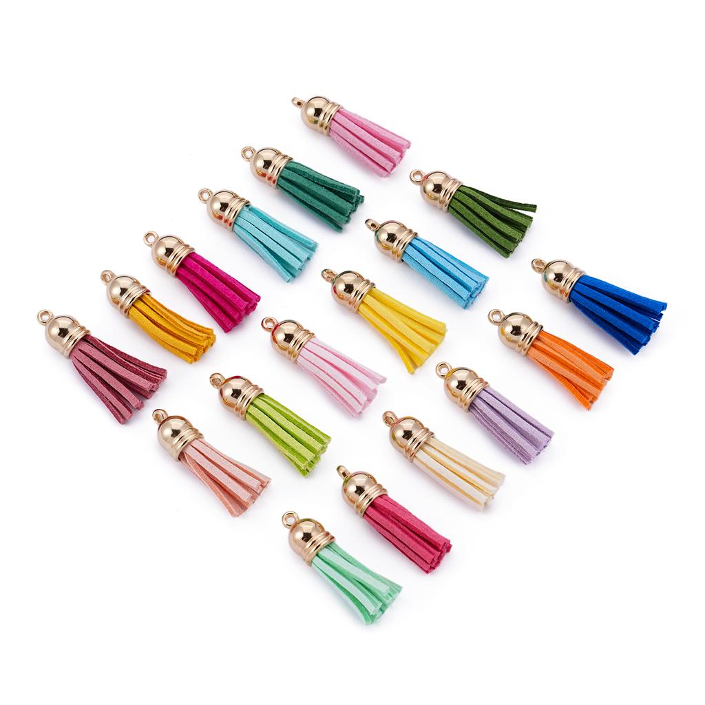 20pcs/lot 38mm Tassel Vintage Leather Tassels Fringe Pendant For DIY Keychain Jewelry Making Supplies Charms Accessories