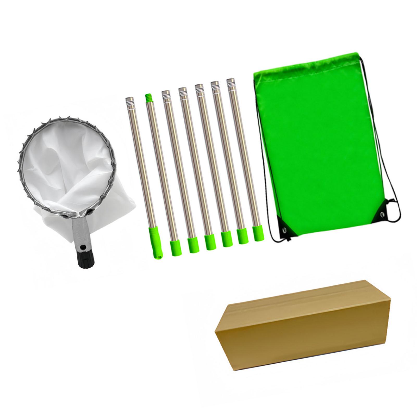 

Инструмент для сбора фруктов с шестом и мешком Телескопическая регулируемая длинная ручка Нержавеющая сталь для яблони апельсинового дерева 2,8 метра 7 2.8meter 7 Section