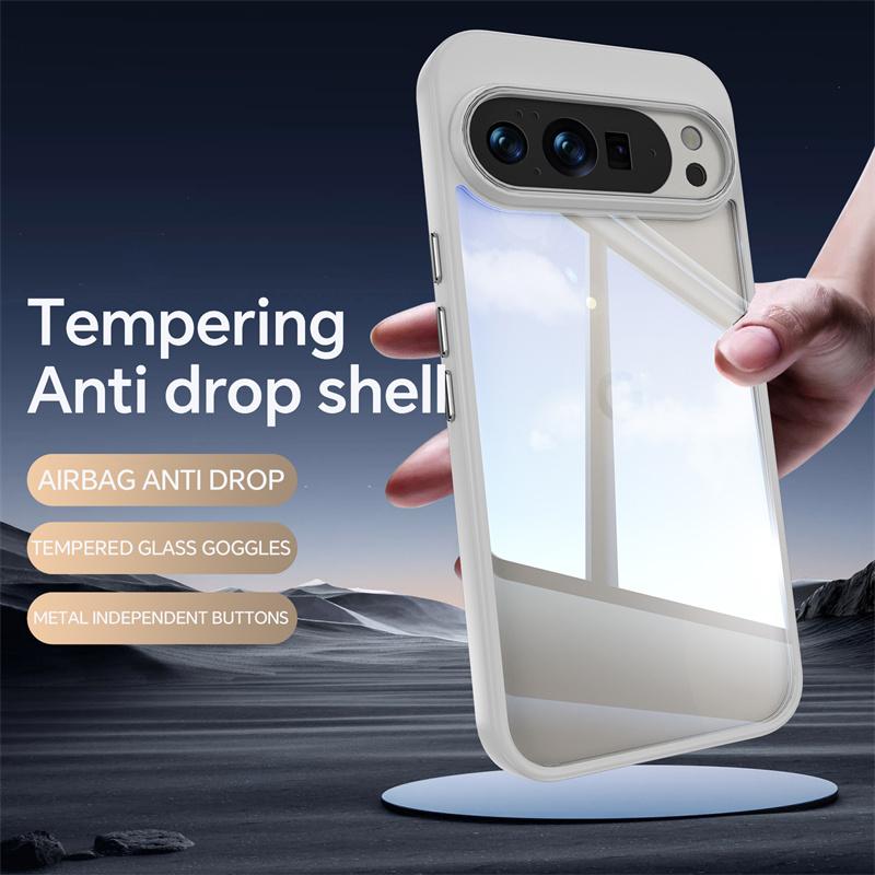Einfache Transparente Harte Acryl Stoßfeste Rüstung Handyhülle Für Google Pixel 10 9 Pro XL 8A 9A Kamerablenden Schutz Rückseite