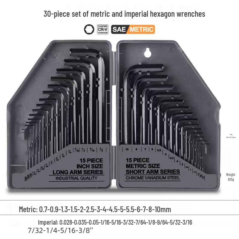 Irregular Hex Wrench Set: 1/16, 5/64, 3/32, 1/8, 5/32, 1/4, 5/16, 3/8 Inch