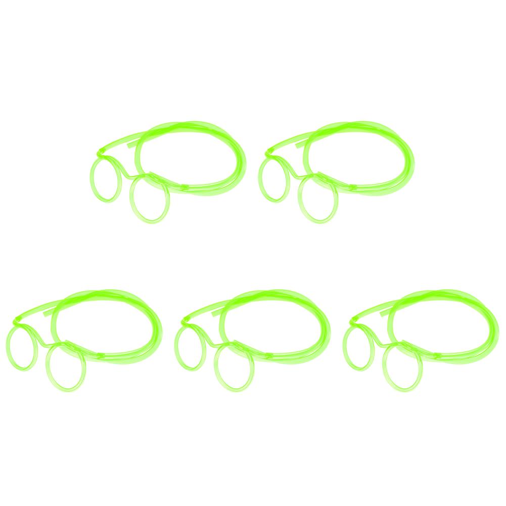 

Веселые очки с соломенной крышкой для питья, очки с соломенной крышкой для детской вечеринки (зеленый) Q