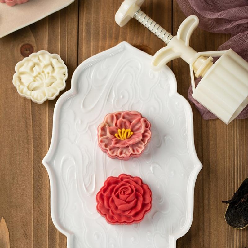 Multifunktionales Dessertformen-Set Dessert-Presswerkzeug Rosenförmiges Dessertformwerkzeug Mungobohnenkuchenformen zum Backen