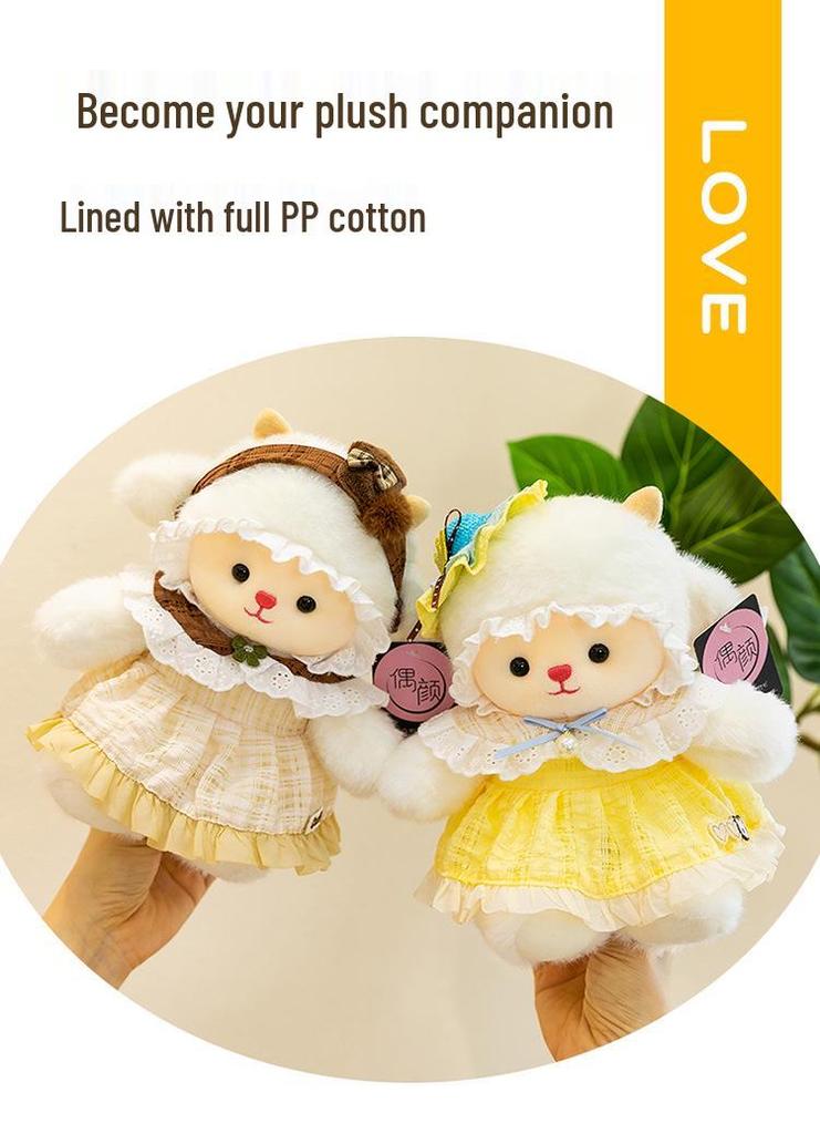 Adorable Lolita Sheep Plush Doll Dress-Up Toy & Cushion