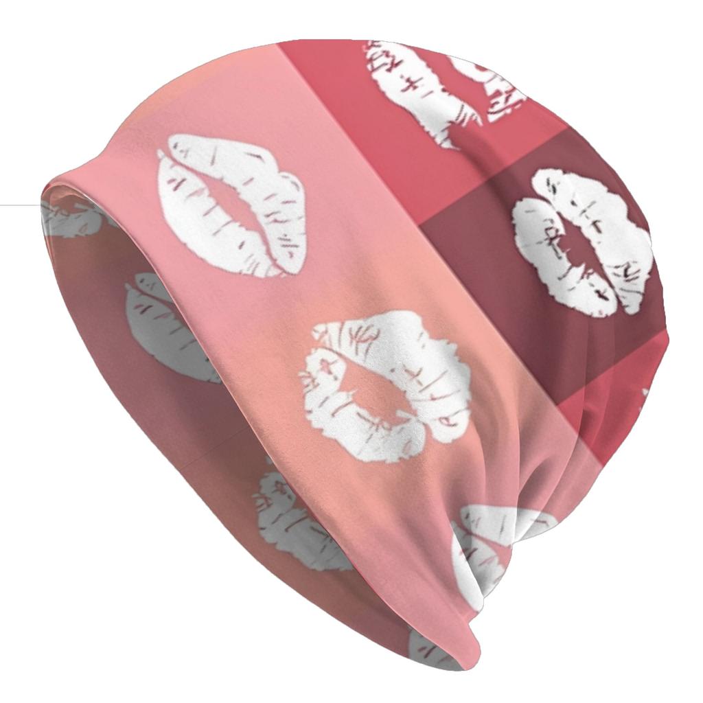 Bonnet Hats Lip Print Men Women's Thin Hat Pink Lipstick Warm Cap Design Skullies Beanies Caps