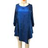 Women Tops Round Neck Ninth Length Sleeve Mid-length Blouse Sparkling Irregular Hem Loose Fit Tee Shirt Daily Wear