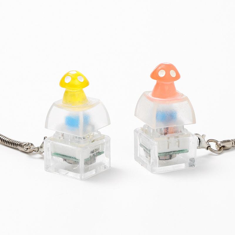 Animal Keyboard Fidget Keychain Finger Button Clicker Decompression Toy With Colorful Lights
