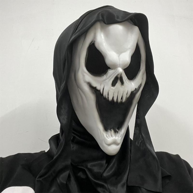 Masque Halloween Crâne Latex - Effrayant, Réaliste, Respirant, Pour Adulte Homme/Femme, Fête Déguisée & Maison Hantée