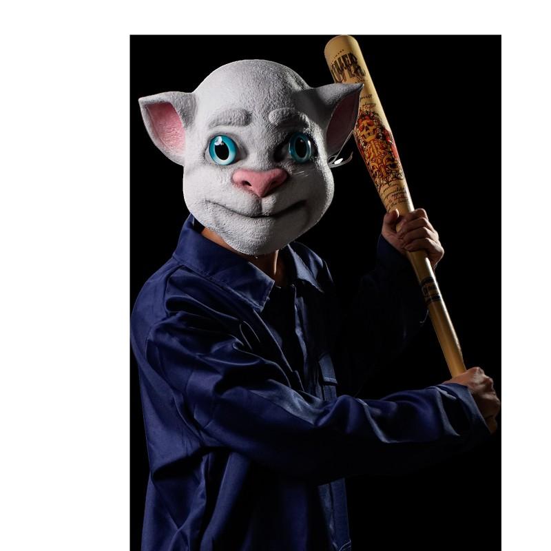 Latex Tom Cat Mask Adult Costume Party DIY Halloween Cosplay Accessory Cute Animal Face Cover