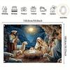 1 Stück, Weihnachtsbanner, Polyester, zum Aufhängen, Szene der Krippe Jesu zur Geburt, Musterzyc