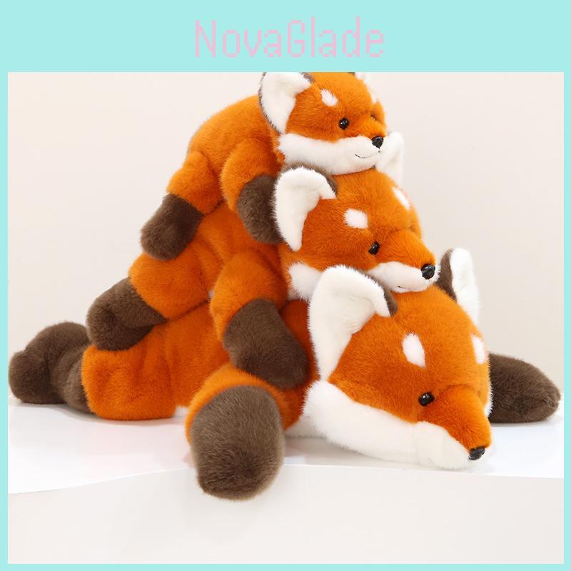 Cute Fox Plush Doll With Prone Posture Design For Birthday Gift And Collectors