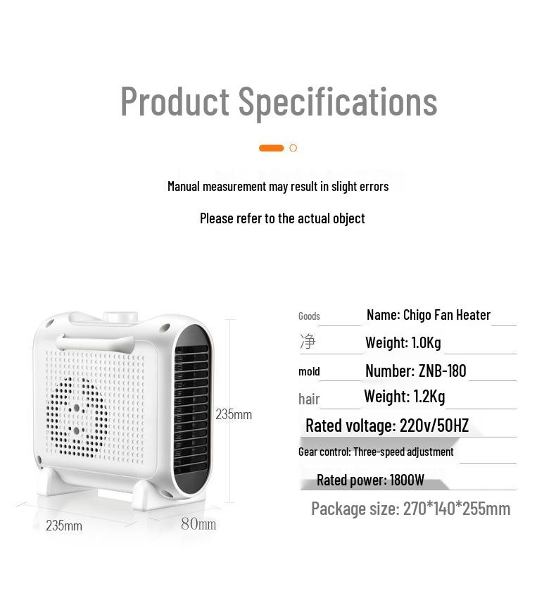 Chigo Energy-Saving Upright Electric Heater for Home, Office & Bathroom