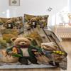3-teiliges Anime-Teddybär-Bettwäscheset - Enthält einen Bettbezug und zwei Kissenbezüge (Kein Kern) - Perfekt für Schlafzimmer- und Gästezimmerdekoration,
