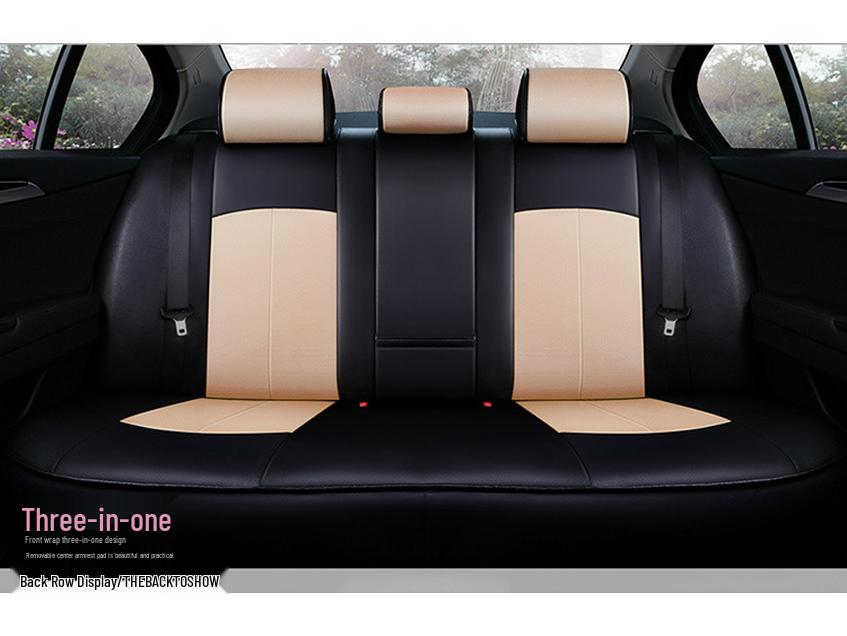 Universal Full Leather 3D Surround Car Seat Cushion - All-Season Protection