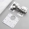 2/10Sets Hinge Repair Plate Kitchen Cabinet Door Hinges Mounting Plate with Screw Flat Fixing Brackets Furniture Hardware Tools