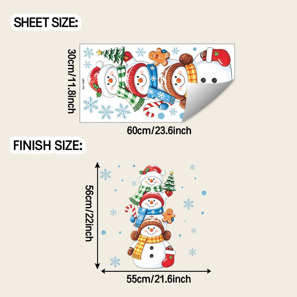 Christmas Snowman Snowflakes Bedroom Living Room Festive Atmosphere Decoration Wall Stickers