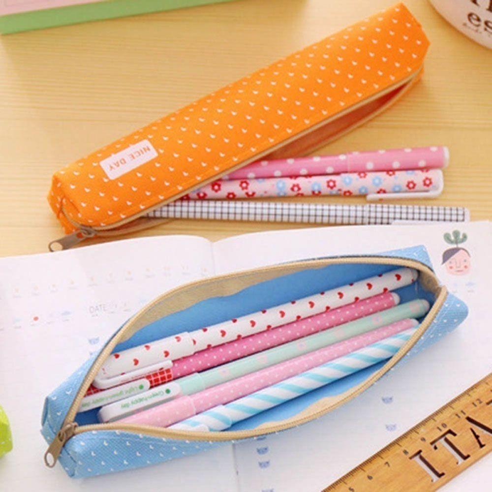 Pouch Super Slim Wave Point School Supplies Candy Color Pencil Case Pen Bag Pencil Box Pencil Pouch