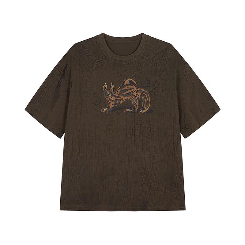 JNBY 25 Summer Loose Fit Mid-Sleeve Animal Print T-Shirt
