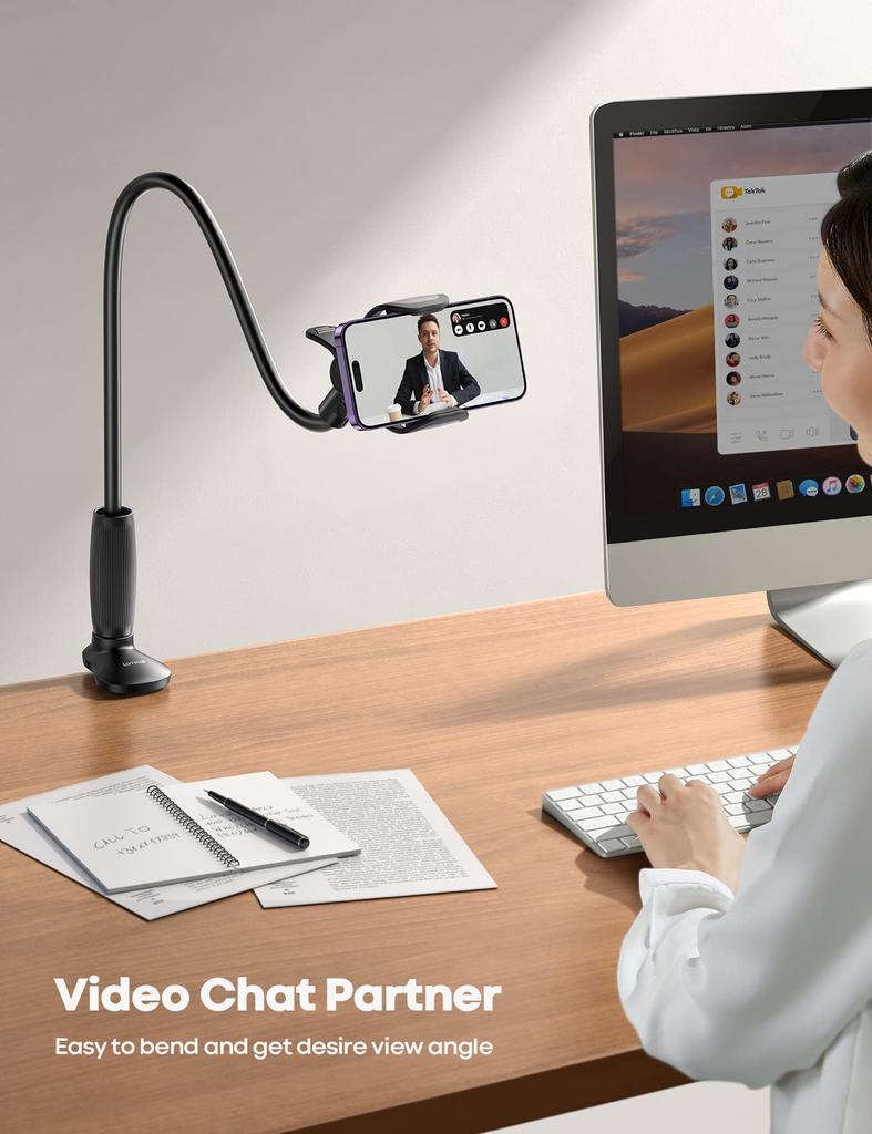 Lat mobiltelefonhållare sängbord med multifunktion live catch up drama skrivbord universell slang kreativ klämhållare