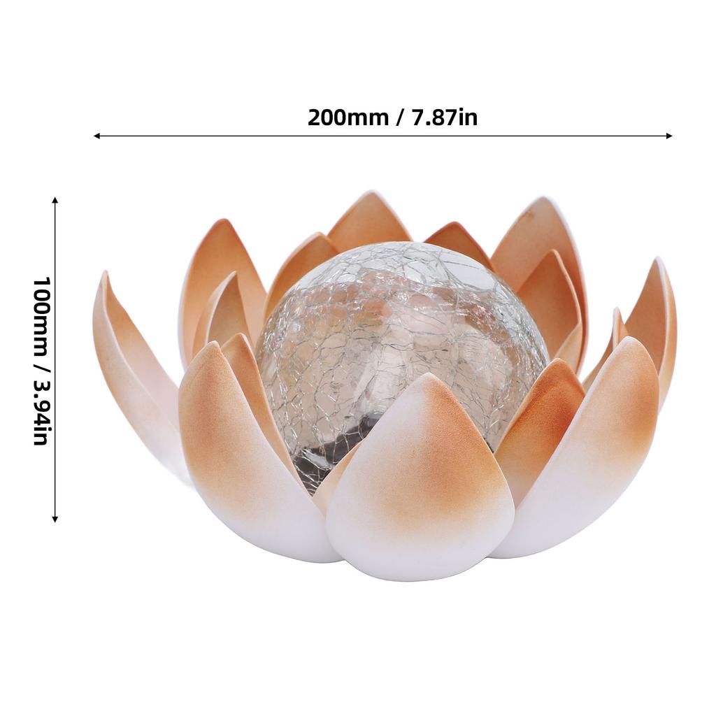 Solar Powered Amber Yard Light Cracked Glass Decorative Lamp Flower Garden Lamp For Outdoor