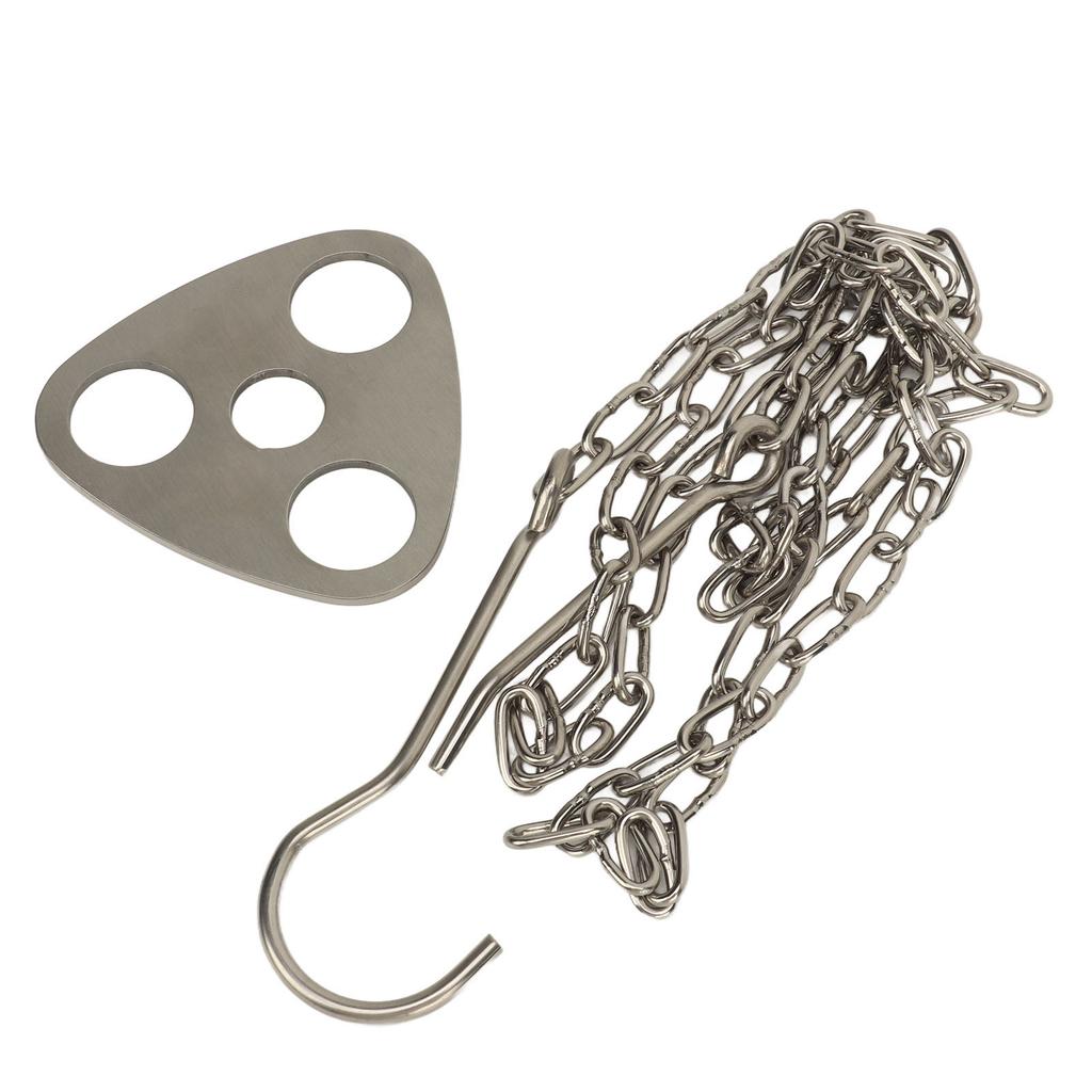 Camping Tripod Board Set Stainless Steel Portable Campfire Grill Tripod Plate with Hook And Storage Bag for Outdoor