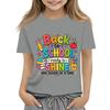 Children's Casual and Fashionable Round-Neck Printed Short-Sleeve Top for Back-to-School