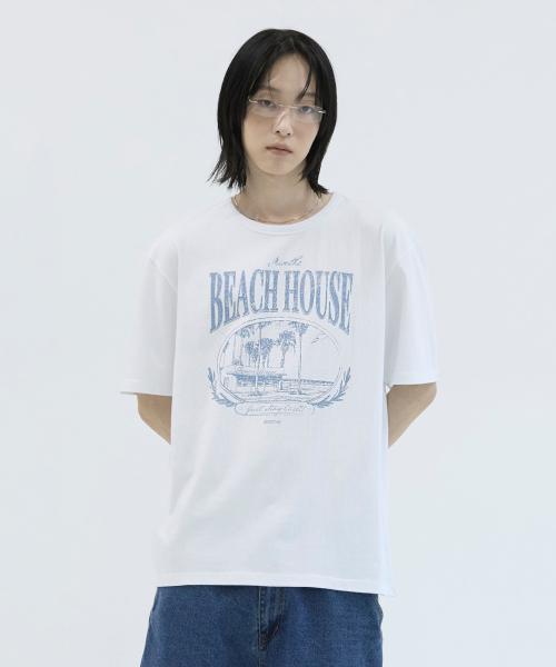 Mimdeowodeulobeu Vintage Beach House T-Shirt_ White