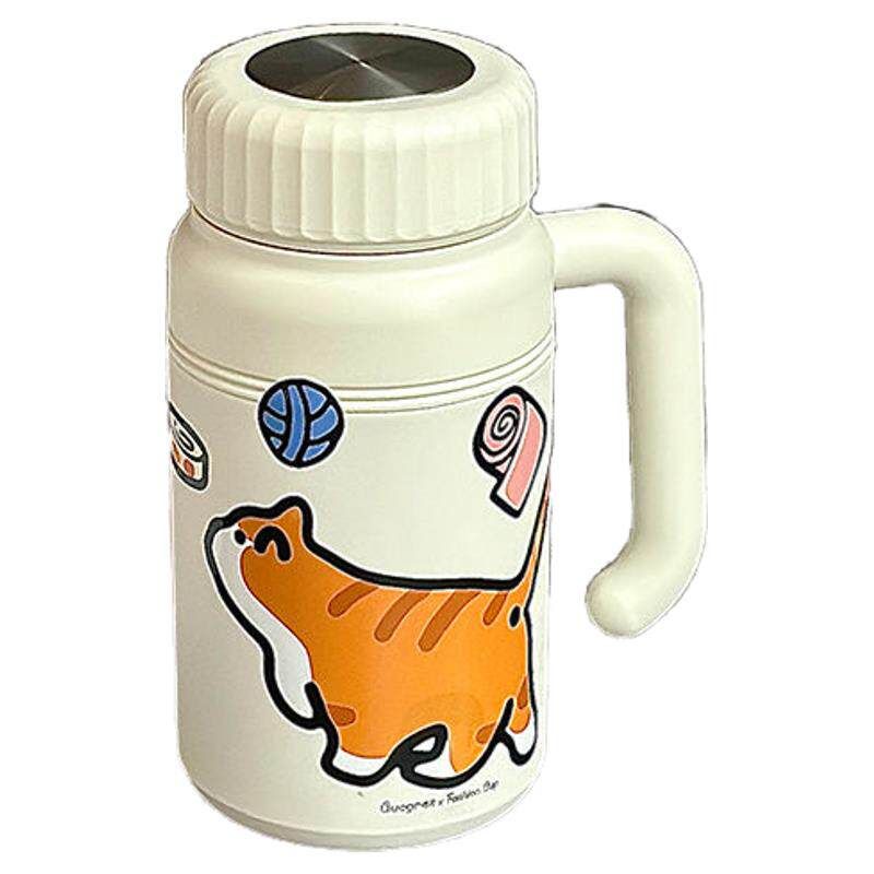 Japanese 1000ml Large Capacity Thermos Cup for Women, 316 Stainless Steel Student Water Bottle, High Aesthetic Portable Cup with Handle