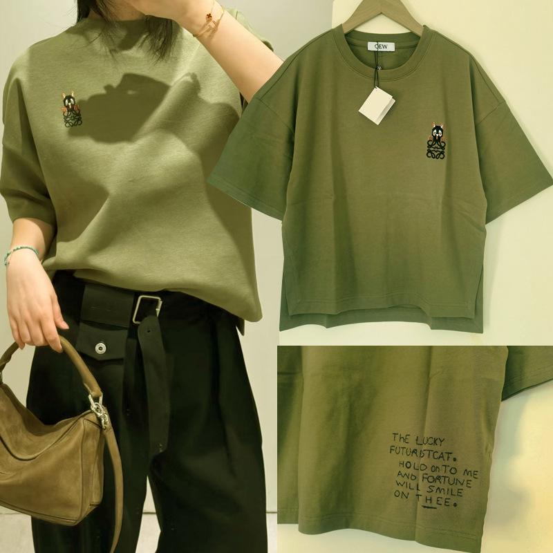 Embroidered L Brand Women s Short-Sleeve Casual T-Shirt