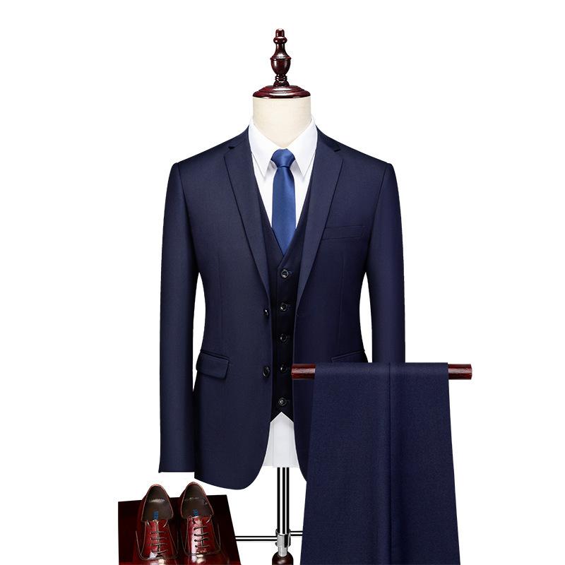 Elegant Suit for Men Wedding 3 Pieces 2 Sets Blazers Full Jackets Vest Pants Formal Fashion Coats Classic Costume