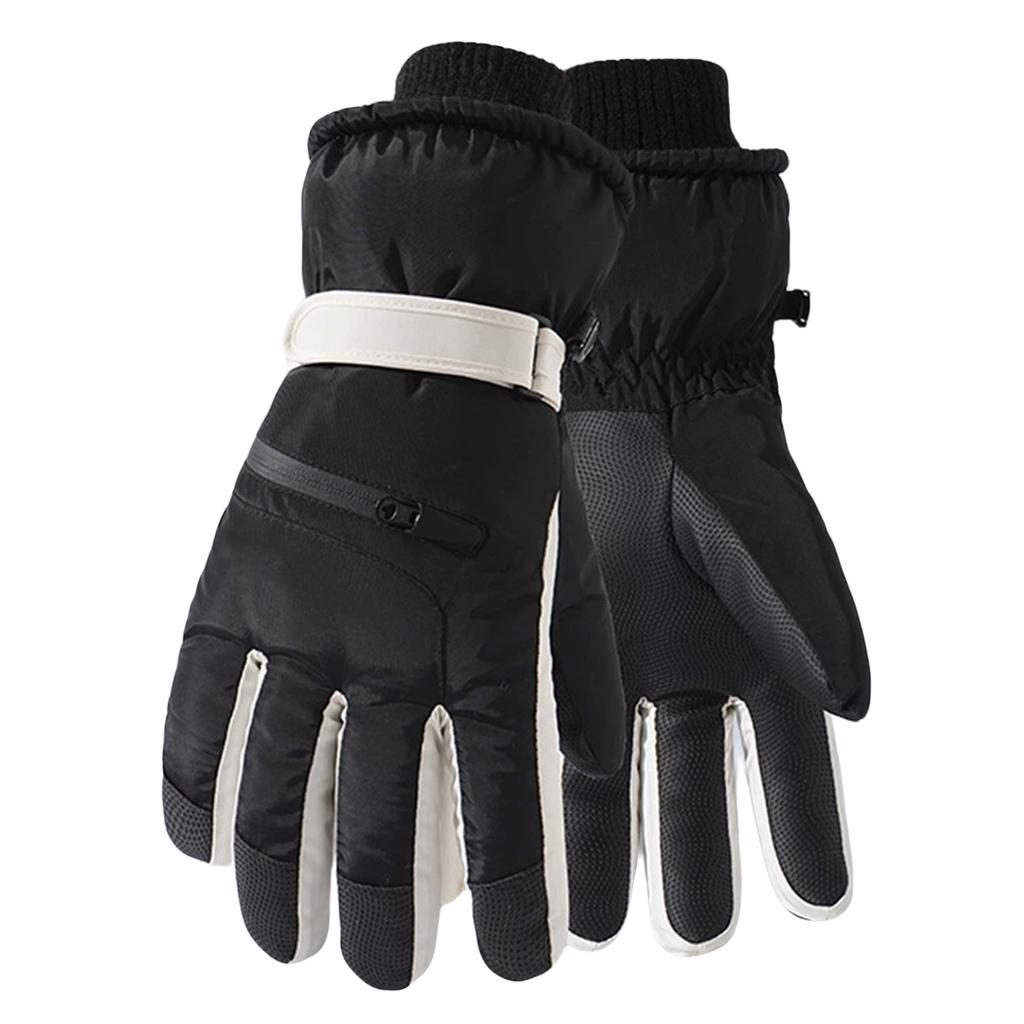 Unisex Thermal Ski Gloves Winter Touch Screen Cycling Gloves Fleece-Lined Windproof Cold-Proof Warm Non-Slip Riding Gloves