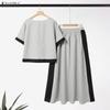 ZANZEA Women Short Sleeve Blouse and Long Skirts Casual Two Piece Suit Sets