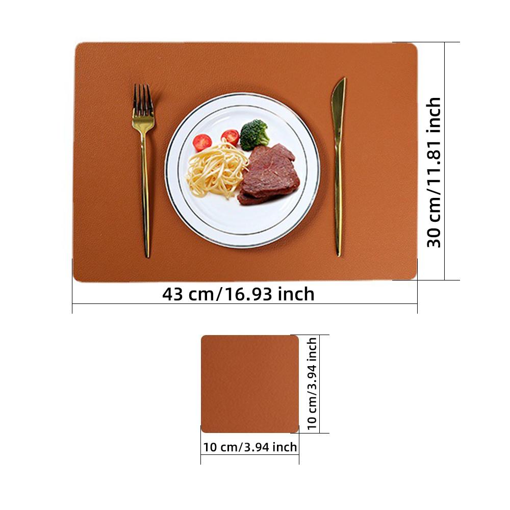 Placemat Leather Home Double-sided Rectangular Insulated Table Mat Restaurant Hotel Western Food Mat Waterproof Plcae Mat