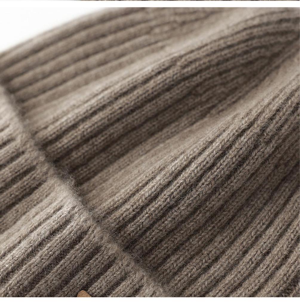 כובע סרוג קשמיר טהור לגברים - חם, טרנדי ורב-תכליתי לסתיו ולחורף