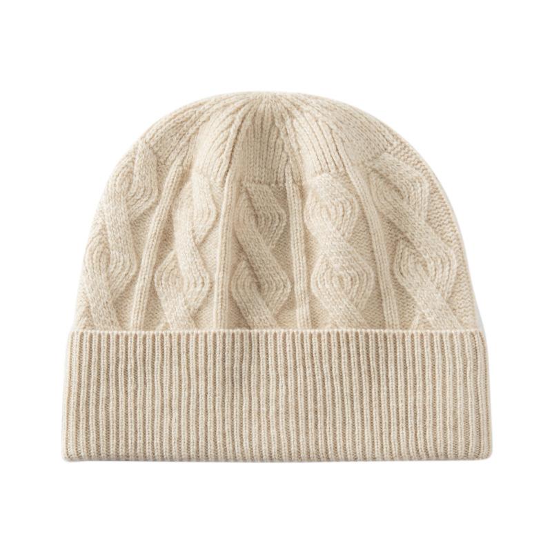 Cashmere hats men's and women's thickened twisted hats autumn and winter parents' hats thermal bald hats stacking hats