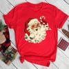 2025 Women Santa Claus Print Clothes Christmas 90s Funny Holiday Fashion Cartoon Tops Tee Shirt Ladies Female Graphic TShirt