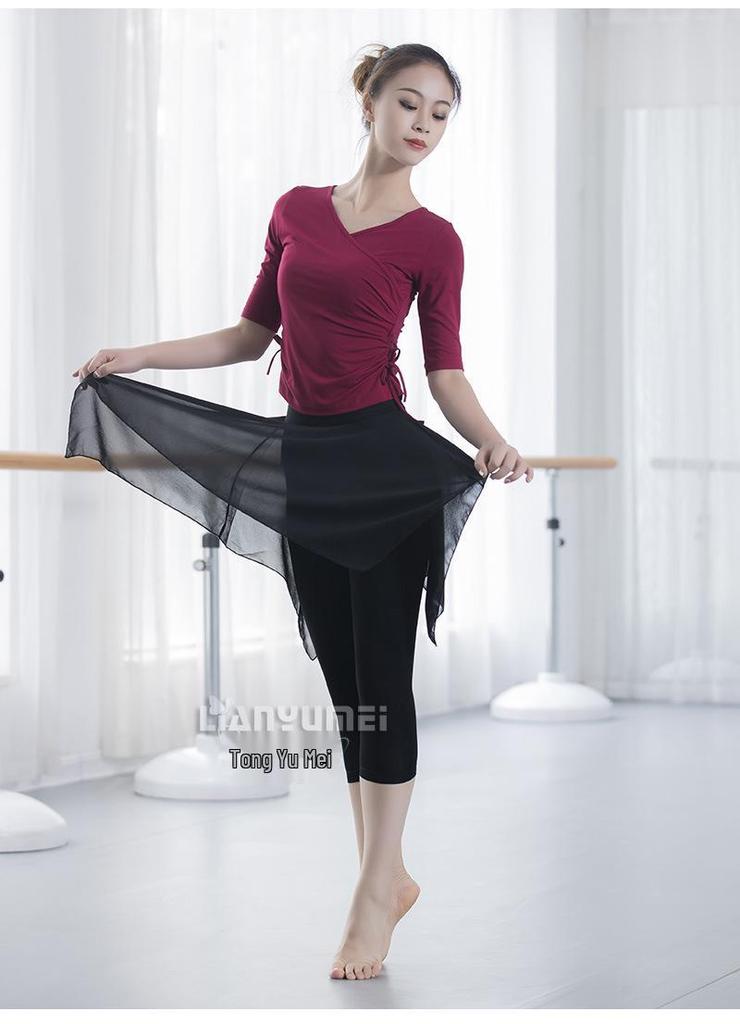 Women's V-Neck Modal Long Sleeve Dancewear Top for Latin & Ethnic Dance Practices