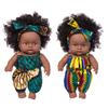 Afrikanisches Schwarzes Baby Spielzeug mit Lockigen Haaren Weihnachten Simulation Cartoon Puppe