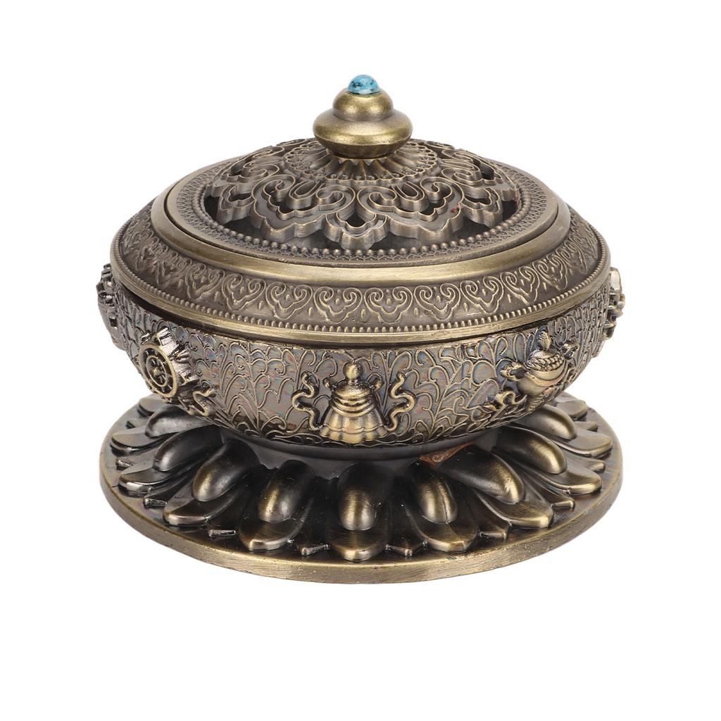 Incense Burner Bronze Nepal Sandalwood Alloy Incense Burner Holder for Tea Room Table Decoration