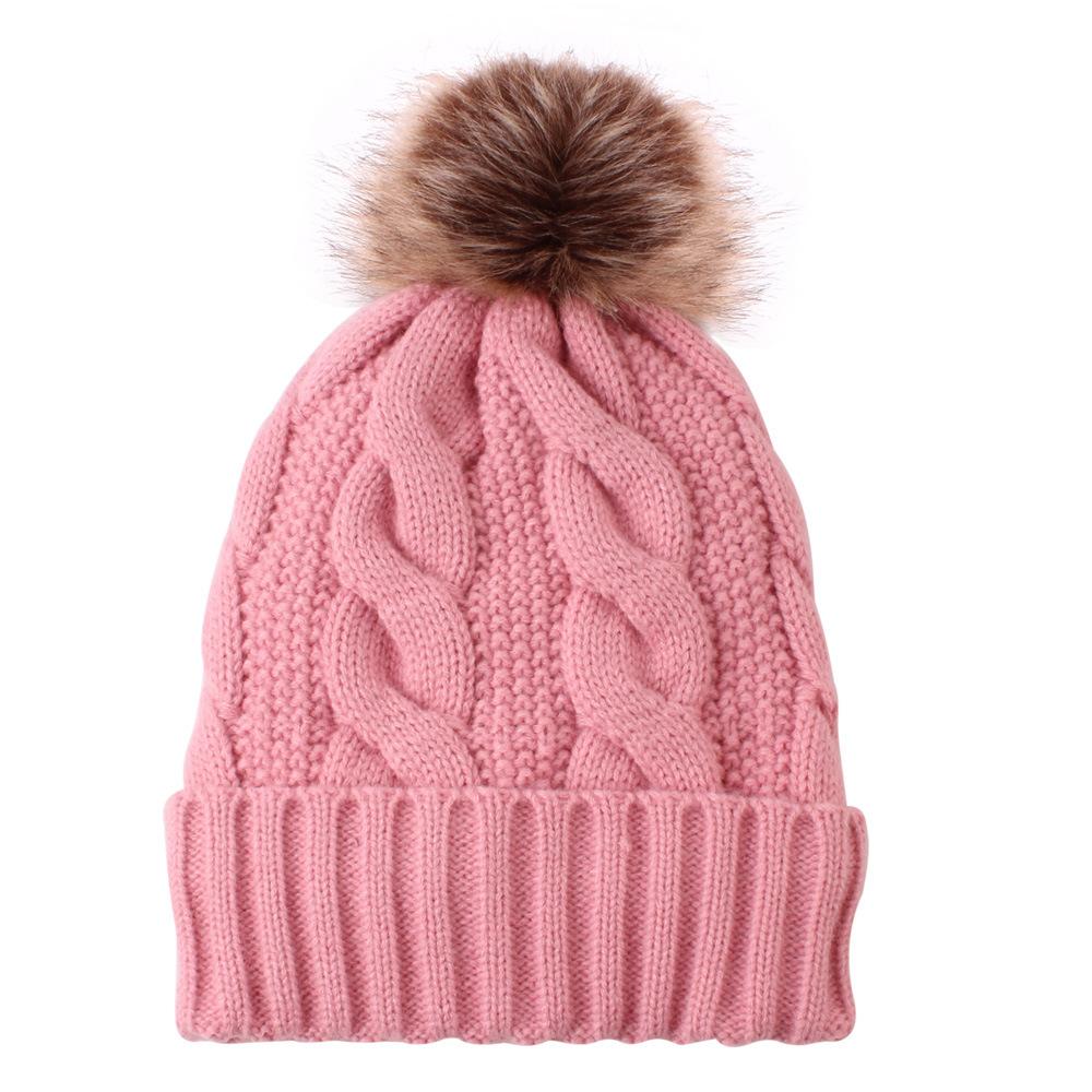Women S Fleece Lined Pom Pom Knit Hat For Winter
