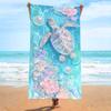 Blue Whale Ocean Wave Print Beach Towel Polyester Quick Dry Sand Free Large Bath Towels for Summer Pool Surf Vacation Blanket