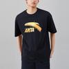 Anta Lifestyle Series Letter Logo Printed Round Neck Short Sleeve T-Shirt Unisex Tops Black 972328114-6
