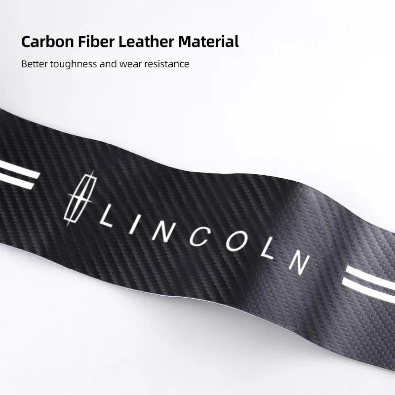 Car Door Sill Carbon Fiber Sticker Auto Protector Strip Waterproof For Lincoln Navigator Continental Nautilus Aviator MKZ MKX MK UU111